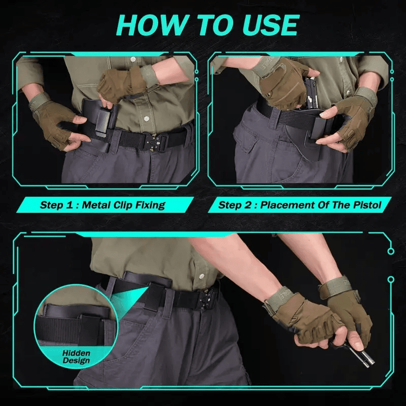 Classic IWB Concealed Carry Holster With Buckle For All-day Wear - Cool Brand Designs