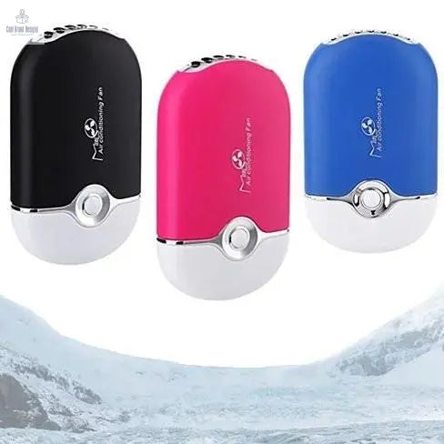 Color: Blue - Porta Cooler Portable Air Conditioning USB Powered Personal Mini Fan - Cool Brand Designs