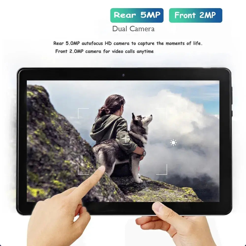 Color: Silver, Bundle: Bundle 1 - New 10.1 Inch Android Tablet Pc Google Play Dual Cameras Octa Core Dual SIM Phone Call Tablets Bluetooth Wifi 4GB RAM 64GB ROM - Cool Brand Designs