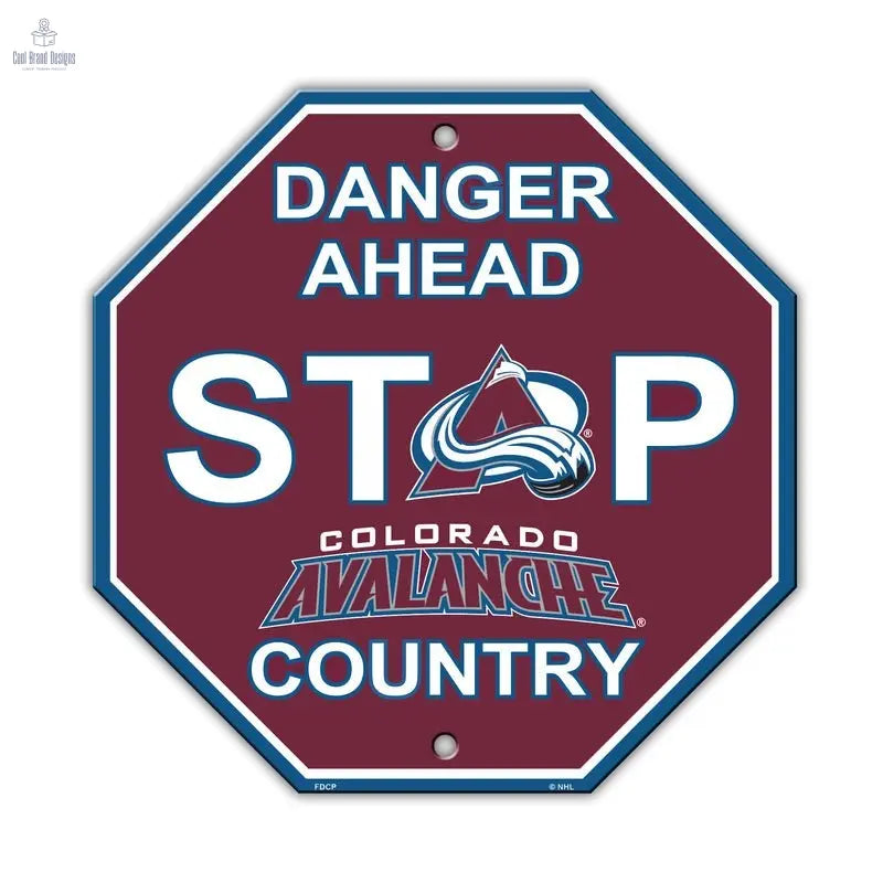 Colorado Avalanche Sign 12x12 Plastic Stop Style CO - Cool Brand Designs