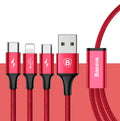 Compatible with Apple, Baseus USB Cable For iPhone X 8 7 6 Charging Charger 3 in 1 Micro USB Cable For Android USB Type c Type - c Mobile Phone Cables - Cool Brand Designs