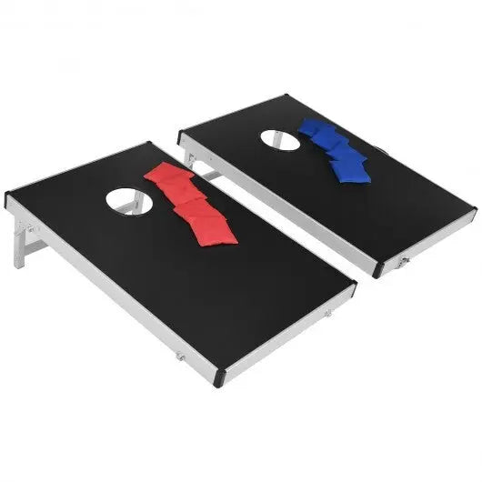 Cornhole Set with Foldable Design and Side Handle - Color: Black Cool Brand Designs