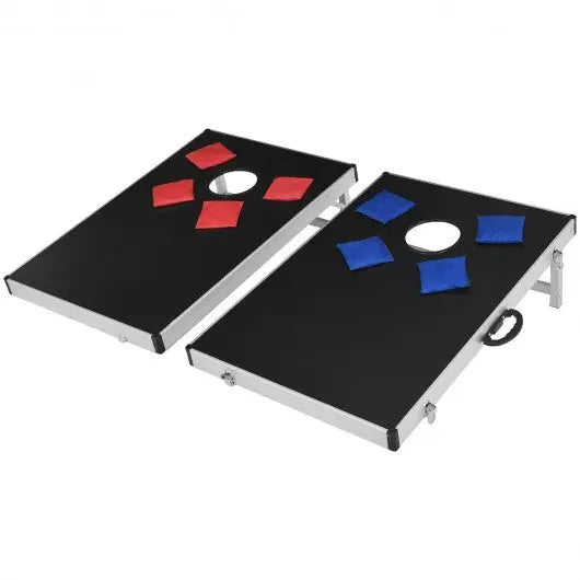 Cornhole Set with Foldable Design and Side Handle - Color: Black Cool Brand Designs
