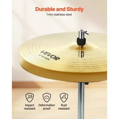 Cymbal Pack, 6 Pieces Cymbals for Drum Set, Alloy Cymbals Drum Set Includes 14 - inch Hi - Hats, 16 - inch Crash, 18 - inch Crash, 20 - inch Ride, 10 - inch Splash, 16 - inch China, Drumsticks & Cymbal Bag - Cool Brand Designs