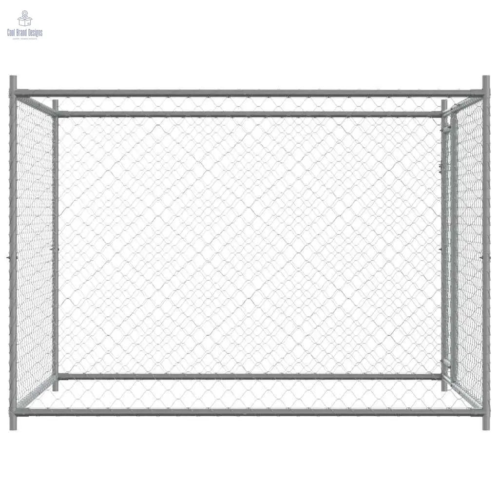 Dog Cage with Door Gray 6.6'x6.6'x4.9' Galvanized Steel - Cool Brand Designs