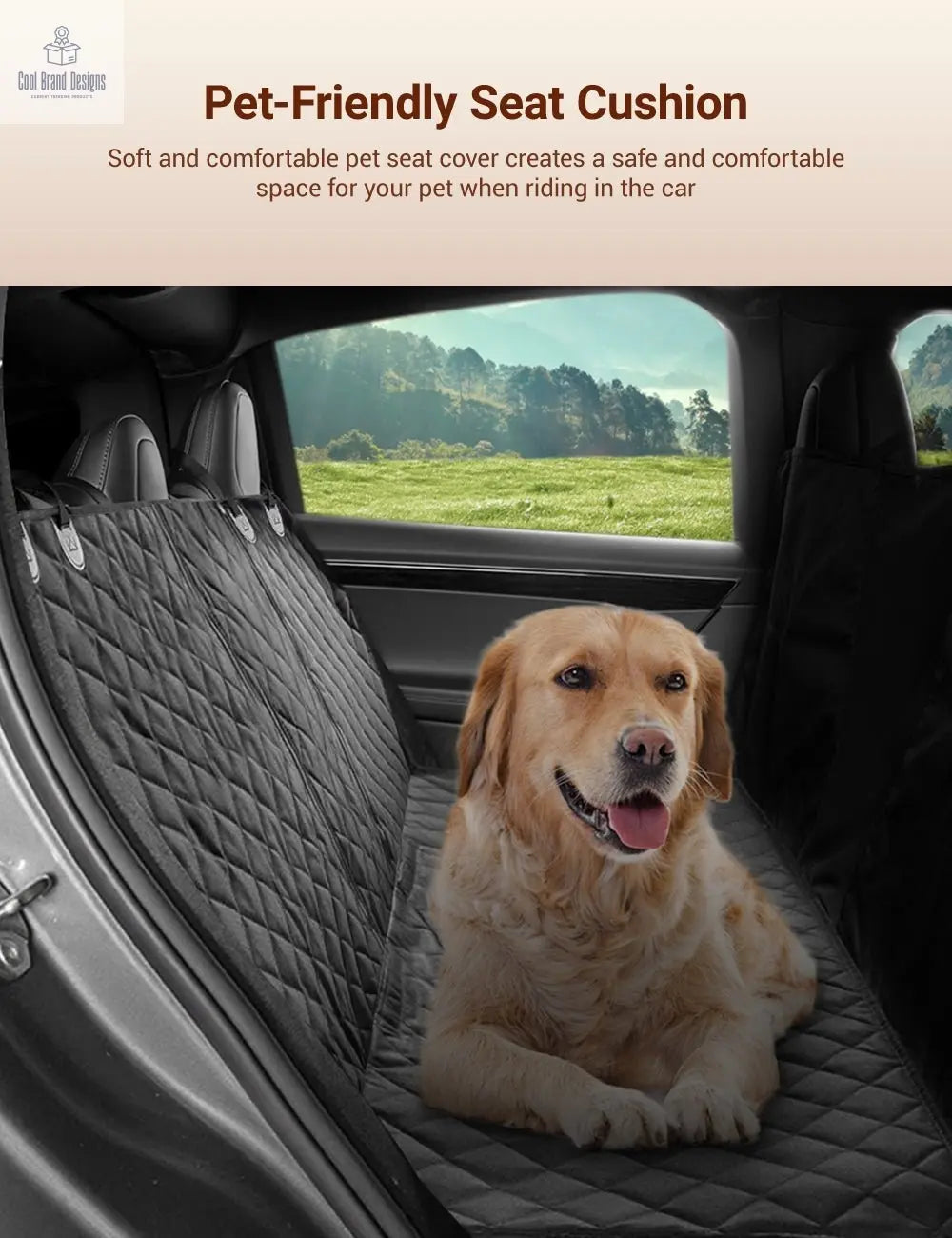 Dog Seat Cover With Double Zipper for Model 3/Y/S/X/Cybertruck - Cool Brand Designs