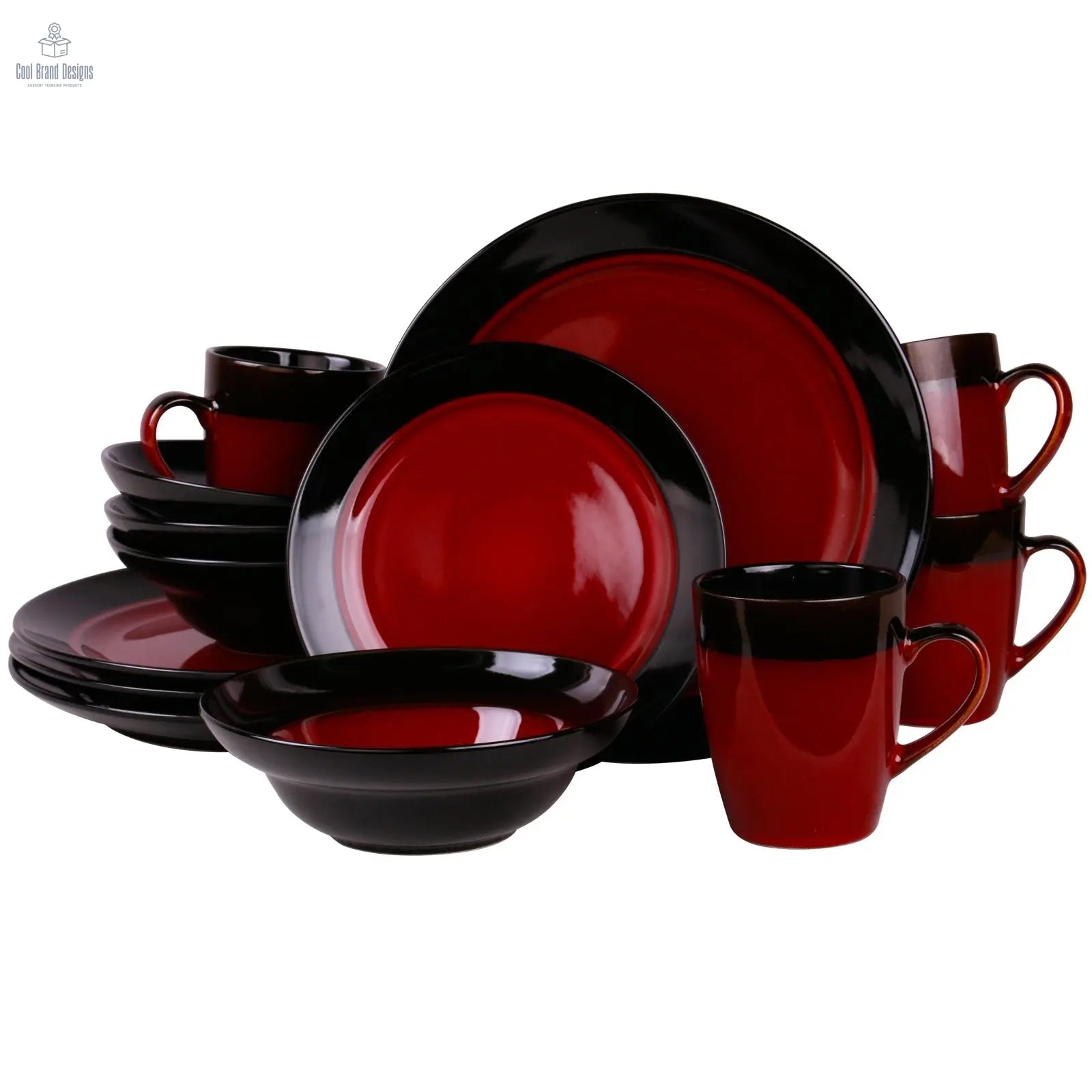 Elamas Tanizia 16 Piece High Gloss Dinnerware Set - Cool Brand Designs