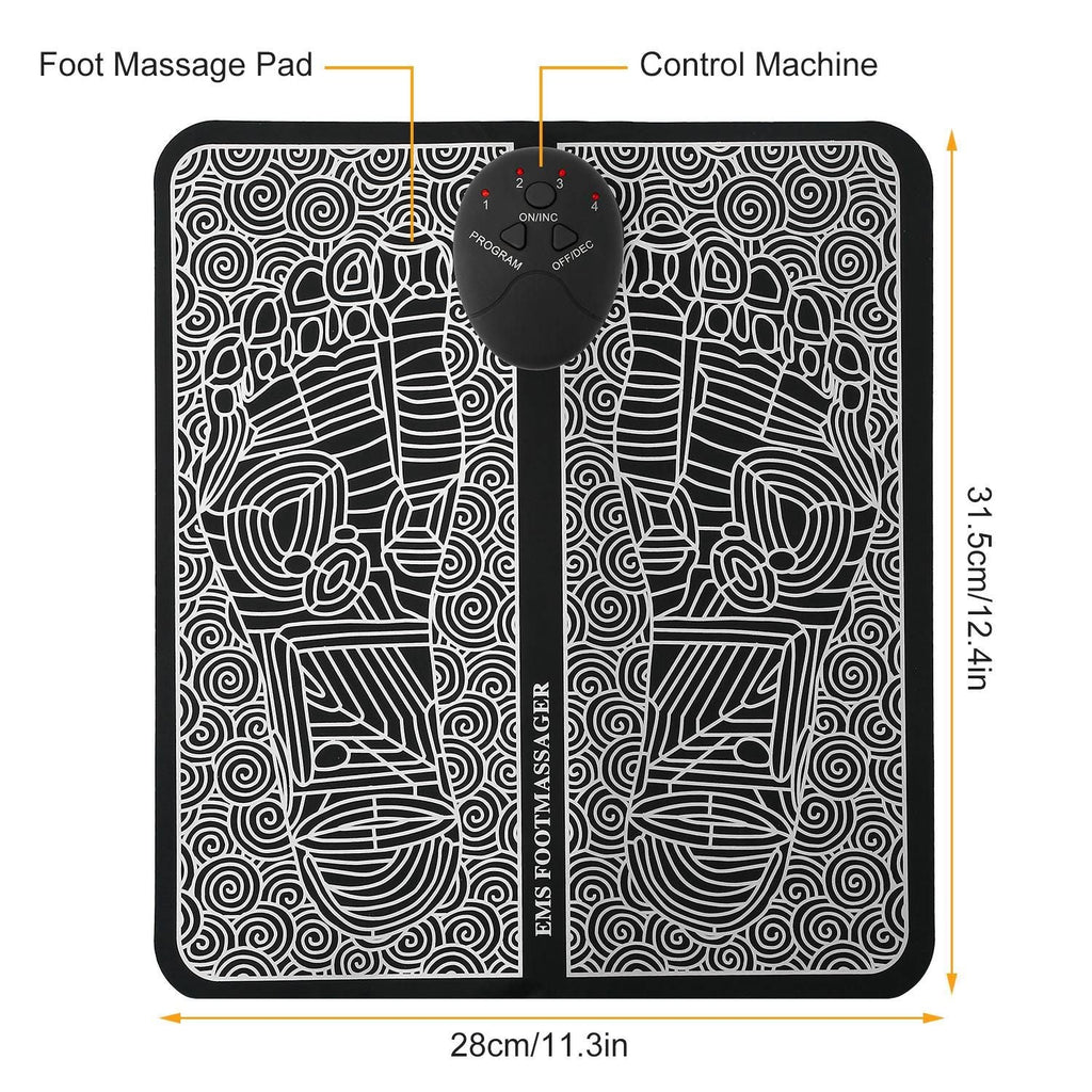 EMS Foot Massage Pad Electric Stimulator Massager Unit Leg Reshaping Muscle Pain Relax Foldable Massage Mat - Cool Brand Designs