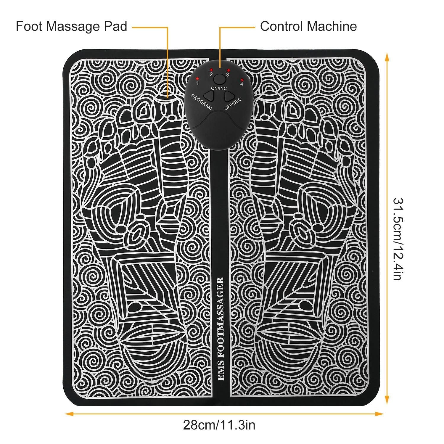 EMS Foot Massage Pad Electric Stimulator Massager Unit Leg Reshaping Muscle Pain Relax Foldable Massage Mat - Cool Brand Designs