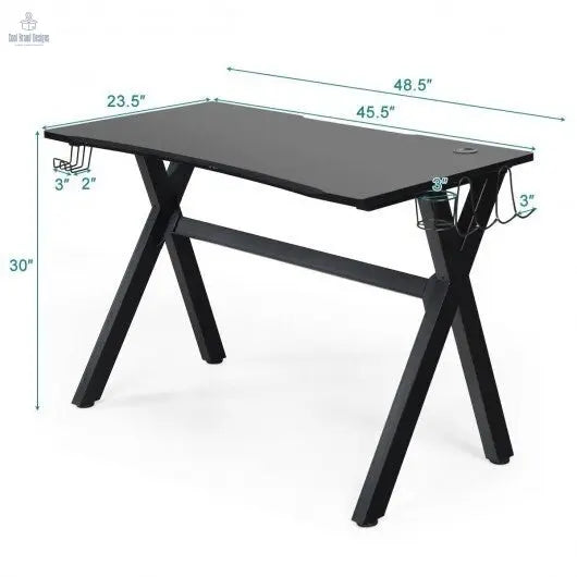 Ergonomic Gaming Desk with Mousepad and Cup Headphone Holder - Cool Brand Designs
