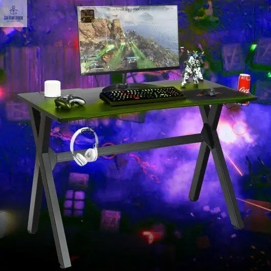 Ergonomic Gaming Desk with Mousepad and Cup Headphone Holder - Cool Brand Designs