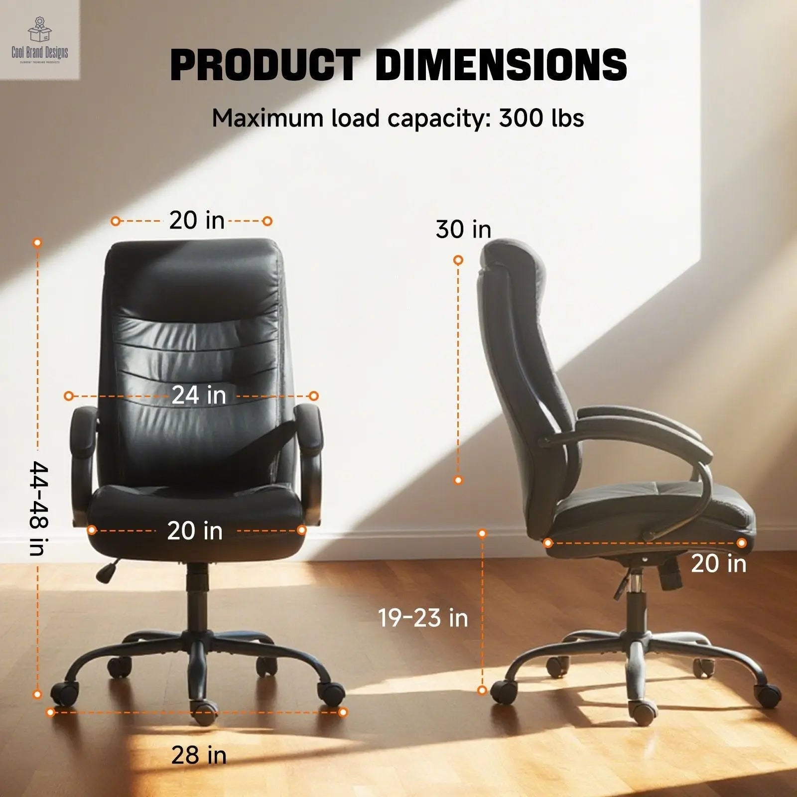 Ergonomic Upholstered Swivel Office Executive Chair with Extra Padding 9131HJ - Cool Brand Designs