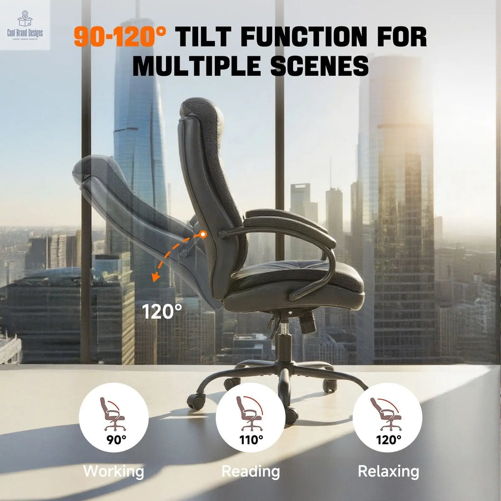 Ergonomic Upholstered Swivel Office Executive Chair with Extra Padding 9131HJ - Cool Brand Designs