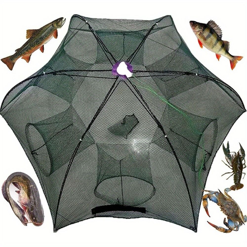 Fishing Bait Trap Crab Net Crawdad Shrimp Cast Dip Cage Fish Minnow Foldable - Cool Brand Designs