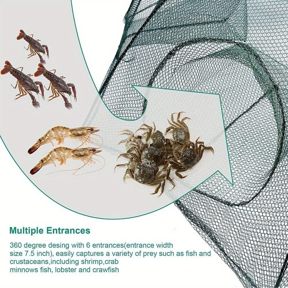 Fishing Bait Trap Crab Net Crawdad Shrimp Cast Dip Cage Fish Minnow Foldable - Cool Brand Designs