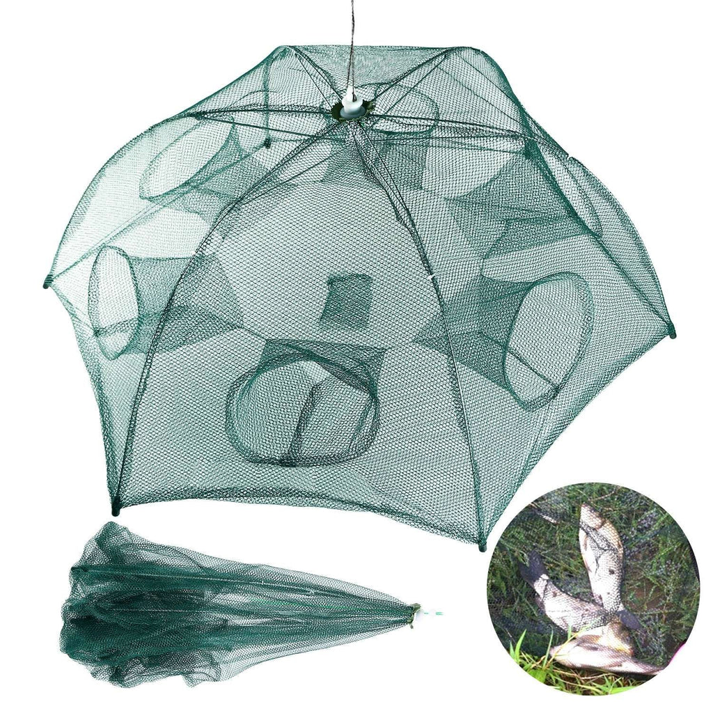 Fishing Trap Net Portable Folded Fishing Bait Trap Shrimp Minnow Crab Bait Net 6 Sides 6 Holes Crayfish Cast Mesh Trap Automatic - Cool Brand Designs