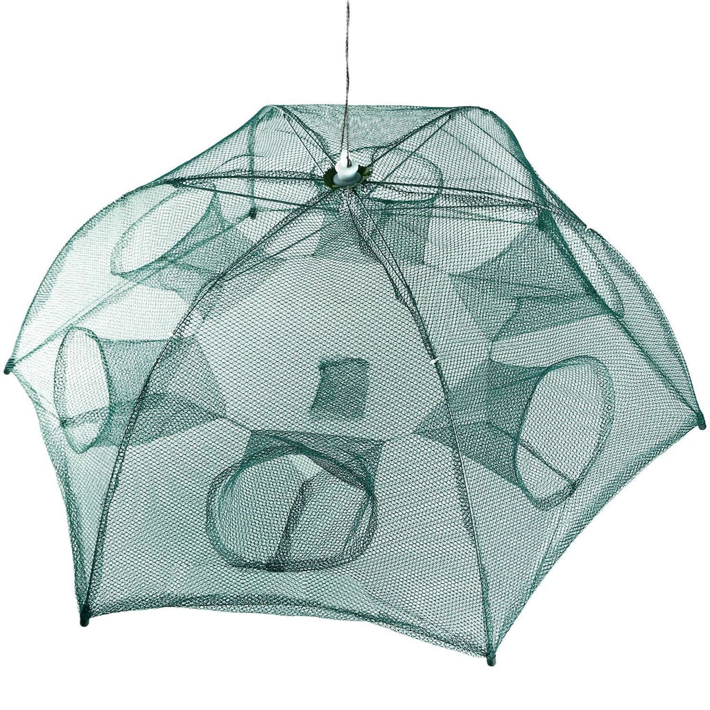 Fishing Trap Net Portable Folded Fishing Bait Trap Shrimp Minnow Crab Bait Net 6 Sides 6 Holes Crayfish Cast Mesh Trap Automatic - Cool Brand Designs