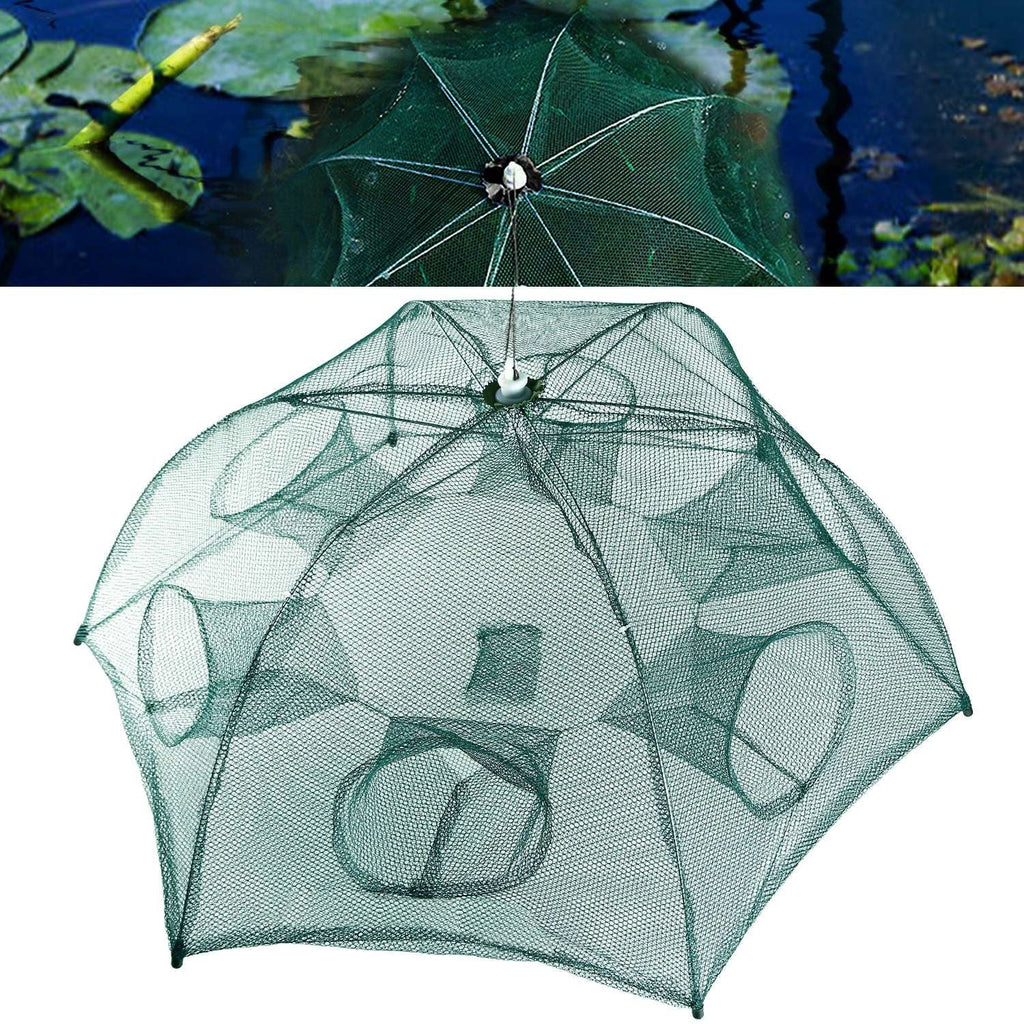 Fishing Trap Net Portable Folded Fishing Bait Trap Shrimp Minnow Crab Bait Net 6 Sides 6 Holes Crayfish Cast Mesh Trap Automatic - Cool Brand Designs