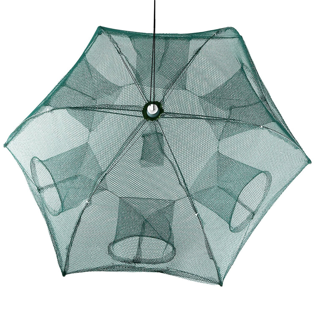 Fishing Trap Net Portable Folded Fishing Bait Trap Shrimp Minnow Crab Bait Net 6 Sides 6 Holes Crayfish Cast Mesh Trap Automatic - Cool Brand Designs