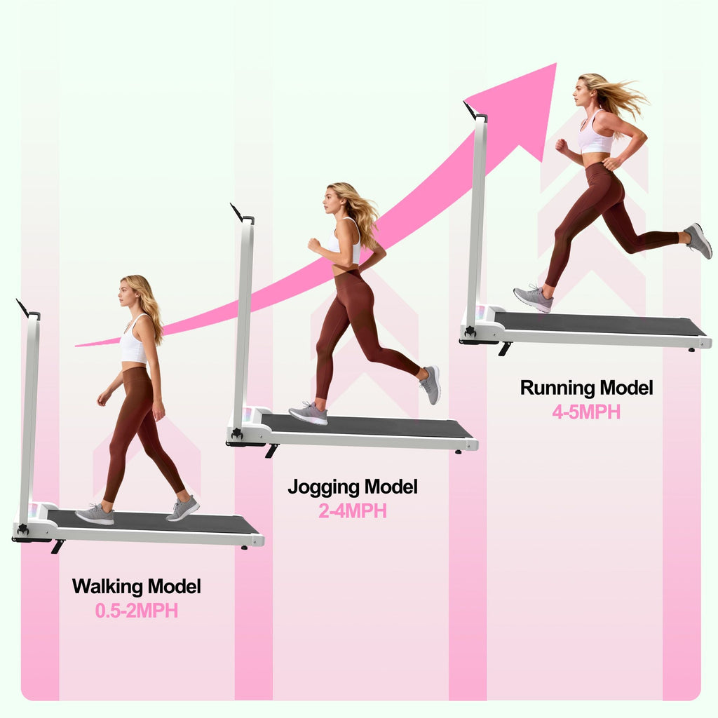 Foldable Treadmill with Handle Bar & Incline, 2 in 1 Upgrade Portable Under Desk Walking Pad and Vibration Pad with Remote Control for Home Office Small Spaces - Cool Brand Designs