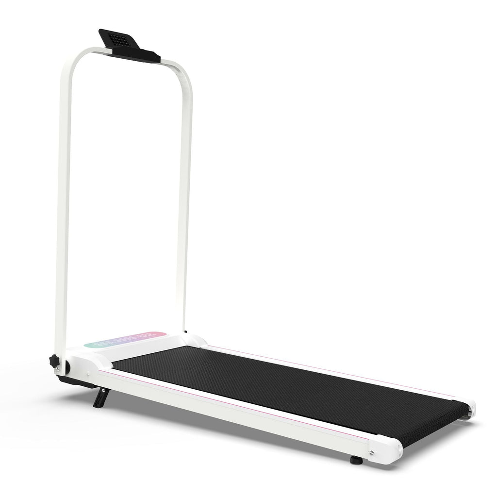 Foldable Treadmill with Handle Bar & Incline, 2 in 1 Upgrade Portable Under Desk Walking Pad and Vibration Pad with Remote Control for Home Office Small Spaces - Cool Brand Designs