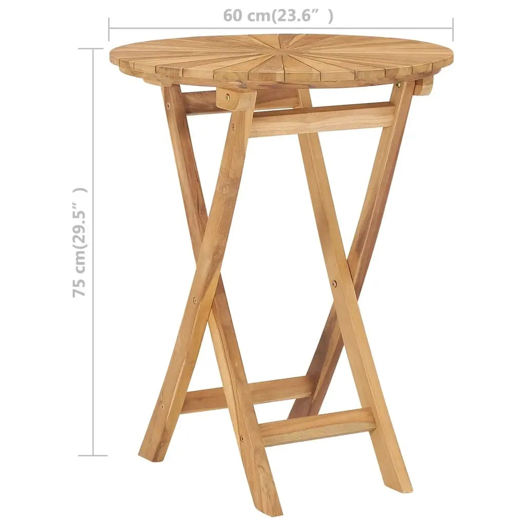 Folding Patio Table  23.6" Solid Teak Wood Cool Brand Designs