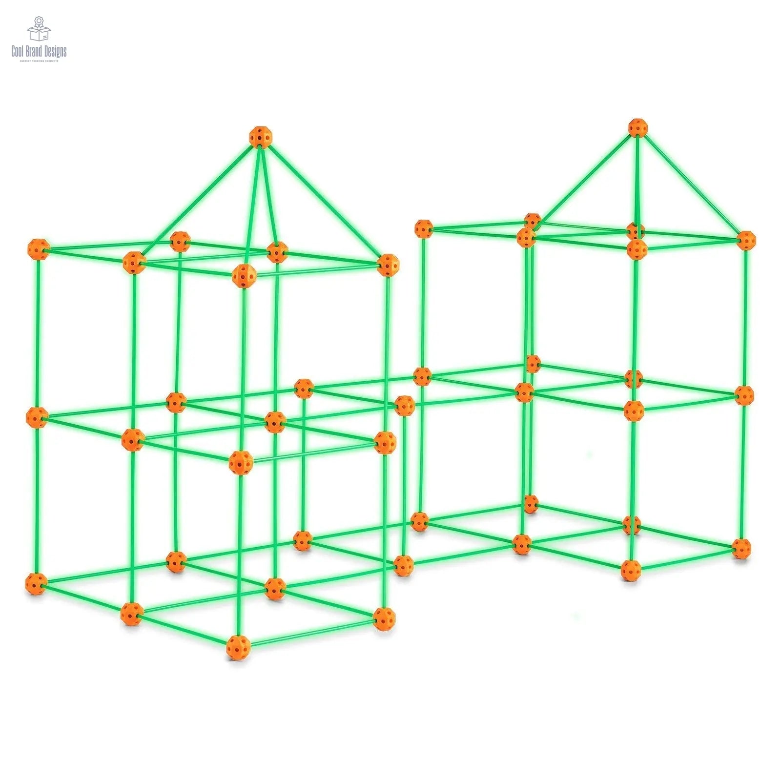 Fort Building Kit for Kids, 140PCS Glow in The Dark STEM Building Toys, Educational Gift for 4 5 6 7 8+ Year Old Boys & Girls Indoor Outdoor Play Tent Construction Toys with 96 Rods and 44 Balls - Cool Brand Designs