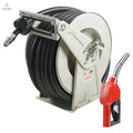 Fuel Hose Reel, 1" x 50', Extra Long Retractable Diesel Hose Reel, Heavy - Duty Carbon Steel Construction with Automatic Fuel Nozzle, NBR Rubber Hose for Aircraft Ship Vehicle Tank Truck, 300 PSI - Cool Brand Designs