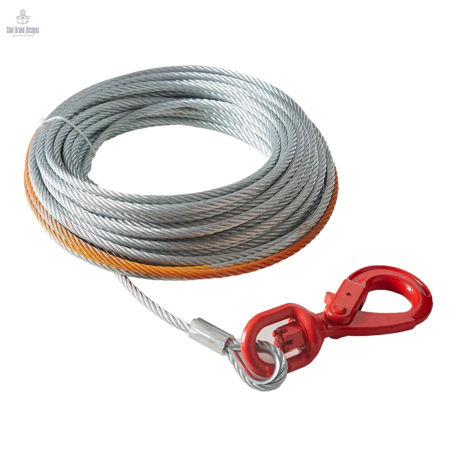 Galvanized Steel Winch Cable, 3/8 Inch x 50 Feet 15,200 lbs Breaking Strength, Wire Winch Rope with Swivel Hook, Towing Cable Heavy Duty, Universal Fit for SUV, Large Off-Road Vehicle, Truck VEVOR