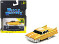 Gene Winfield's 1961 Cadillac Maybelline Yellow Metallic with White Stripes 1/64 Diecast Model Car by Muscle Machines - Cool Brand Designs