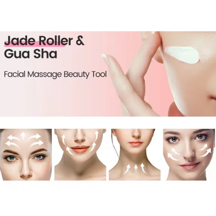 Gua Sha Board 2PCS Massage Stone for Facial Body Skincare Roller Scraping Massager Natural Resin Facial Lifting Scraper Neck Anti Wrinkle Massager Tool - Cool Brand Designs