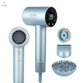 High-Speed Hair Dryer with 105,000RPM Brushless Motor, 200 Million Negative Ions Hair Blow Dryer, 4 Temps & 3 Speeds, LCD Display Thermo-Control Hairdryer with Diffuser & Nozzle for Home Travel VEVOR