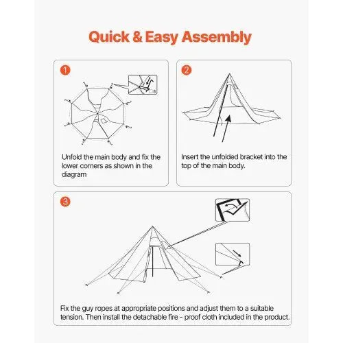 Hot Tent for 2 Persons, Portable Winter Tipi Tent with Stove Jack, Waterproof Camping Tents, Lightweight 4 Season Shelter Tents for Hiking Fishing Backpacking, S Size - Cool Brand Designs