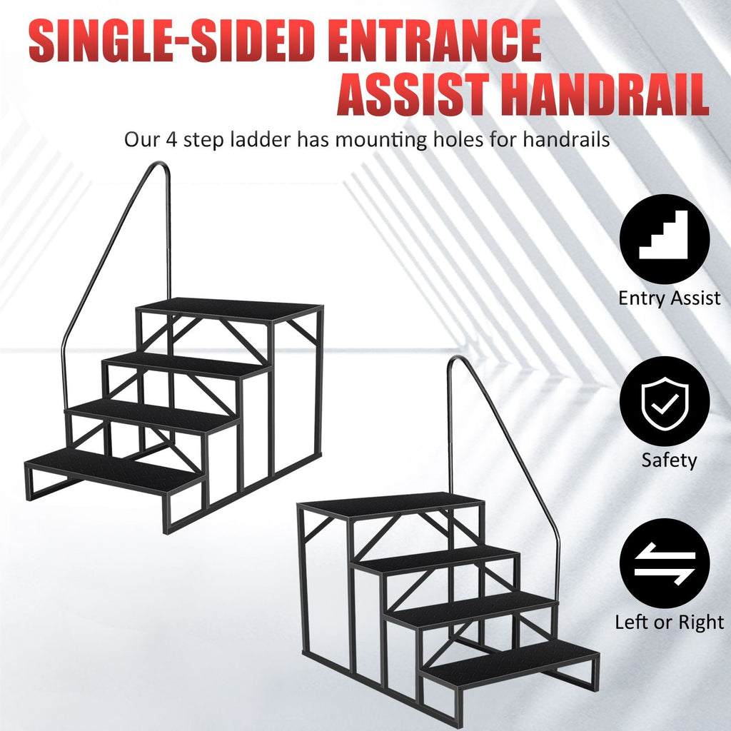 Hot Tub Steps Outdoor, RV Steps with Handrail, Portable RV Stairs 2/3/4/5 Step, Heavy Duty Truck Camper Steps Ladders for Travel Trailers, 5th Wheel, Motor Home, Spa, and Porch - Cool Brand Designs