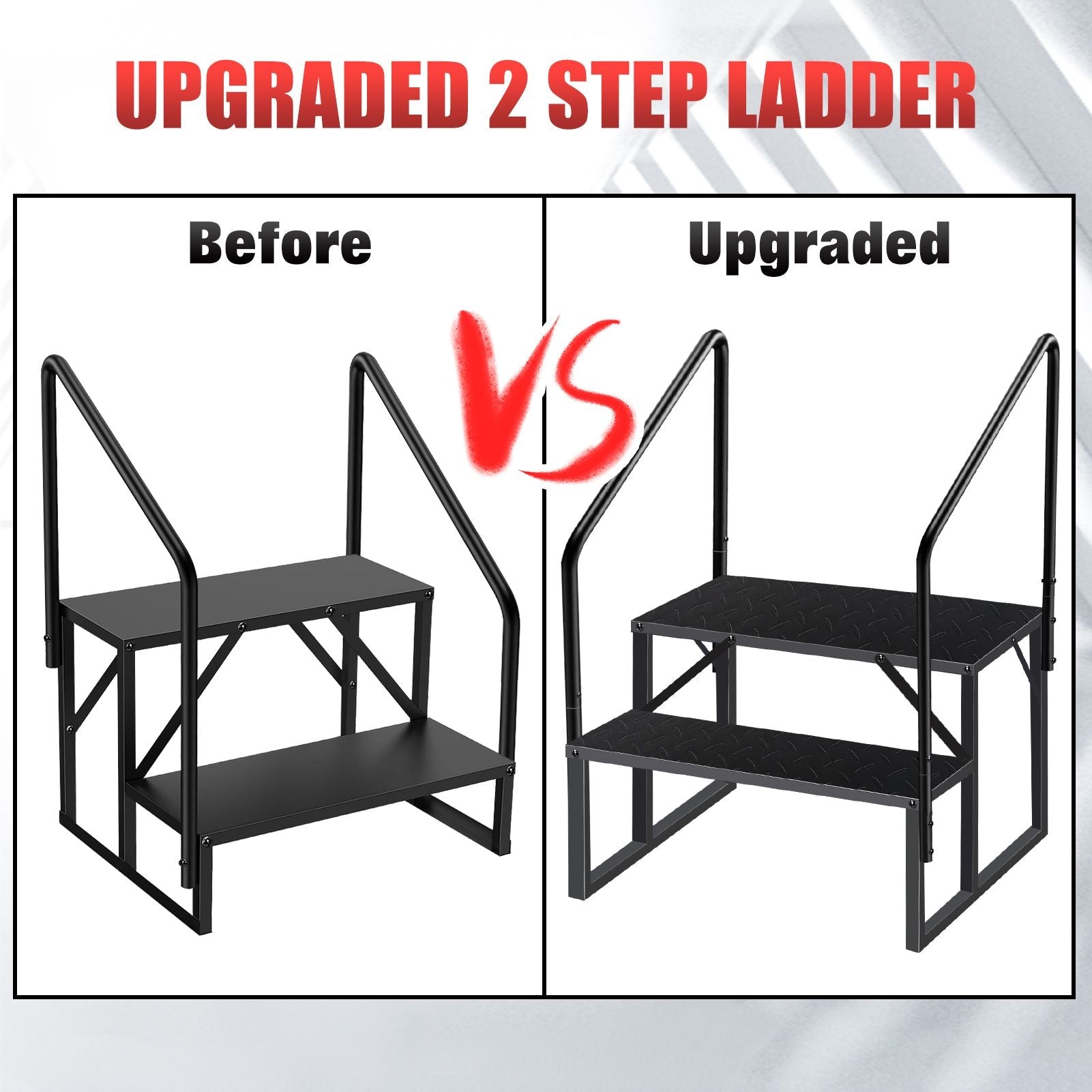 Hot Tub Steps Outdoor, RV Steps with Handrail, Portable RV Stairs 2/3/4/5 Step, Heavy Duty Truck Camper Steps Ladders for Travel Trailers, 5th Wheel, Motor Home, Spa, and Porch - Cool Brand Designs