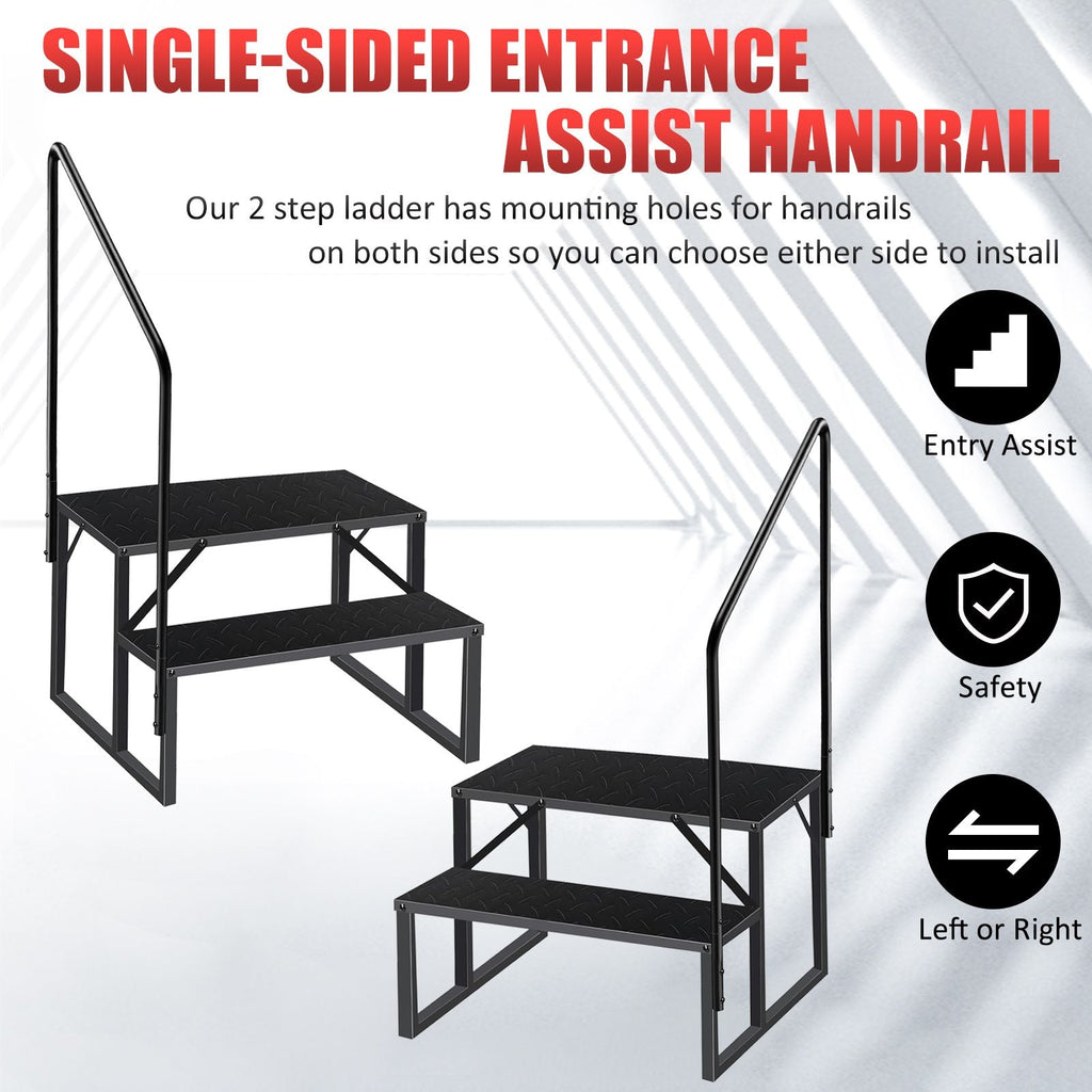 Hot Tub Steps Outdoor, RV Steps with Handrail, Portable RV Stairs 2/3/4/5 Step, Heavy Duty Truck Camper Steps Ladders for Travel Trailers, 5th Wheel, Motor Home, Spa, and Porch - Cool Brand Designs