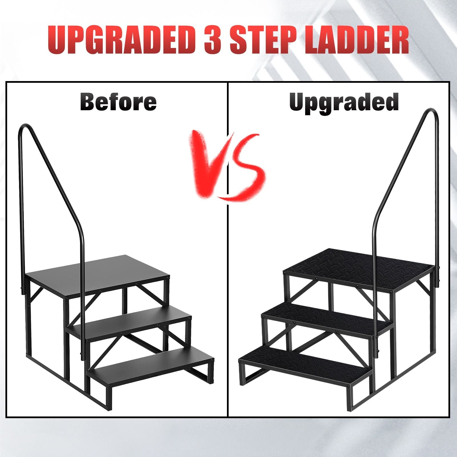 Hot Tub Steps Outdoor, RV Steps with Handrail, Portable RV Stairs 2/3/4/5 Step, Heavy Duty Truck Camper Steps Ladders for Travel Trailers, 5th Wheel, Motor Home, Spa, and Porch - Cool Brand Designs
