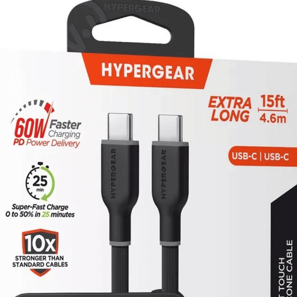 HyperGear Flexi PRO USB-C to USB-C Cable 15ft - Cool Brand Designs