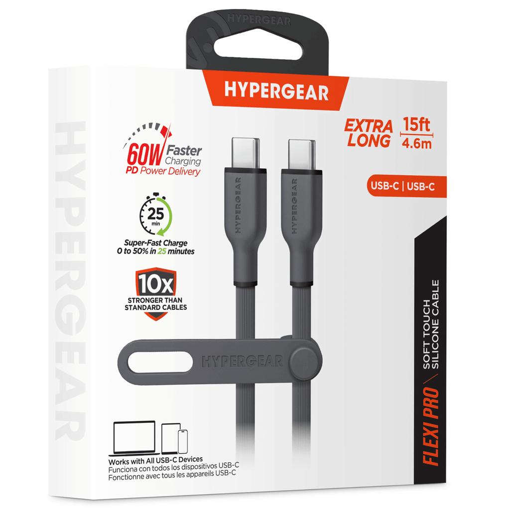 HyperGear Flexi PRO USB-C to USB-C Cable 15ft - Cool Brand Designs