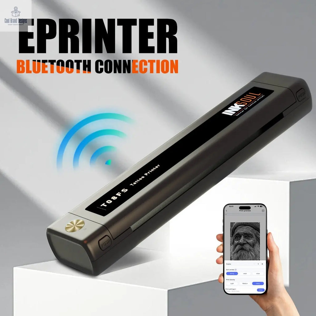 INKSOUL® T08FS Wireless Tattoo Transfer Stencil Printer - Can print shadows - Cool Brand Designs