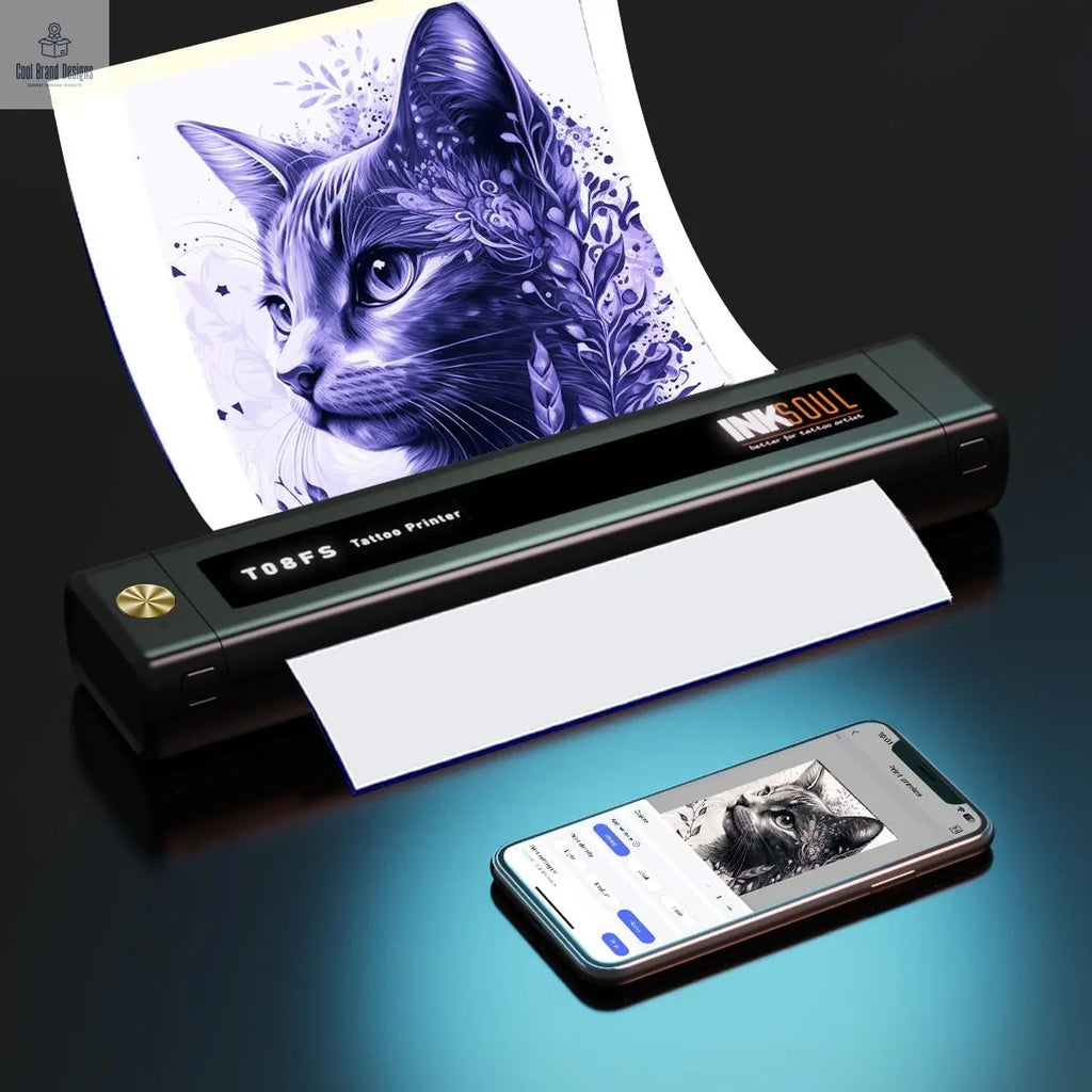 INKSOUL® T08FS Wireless Tattoo Transfer Stencil Printer - Can print shadows - Cool Brand Designs
