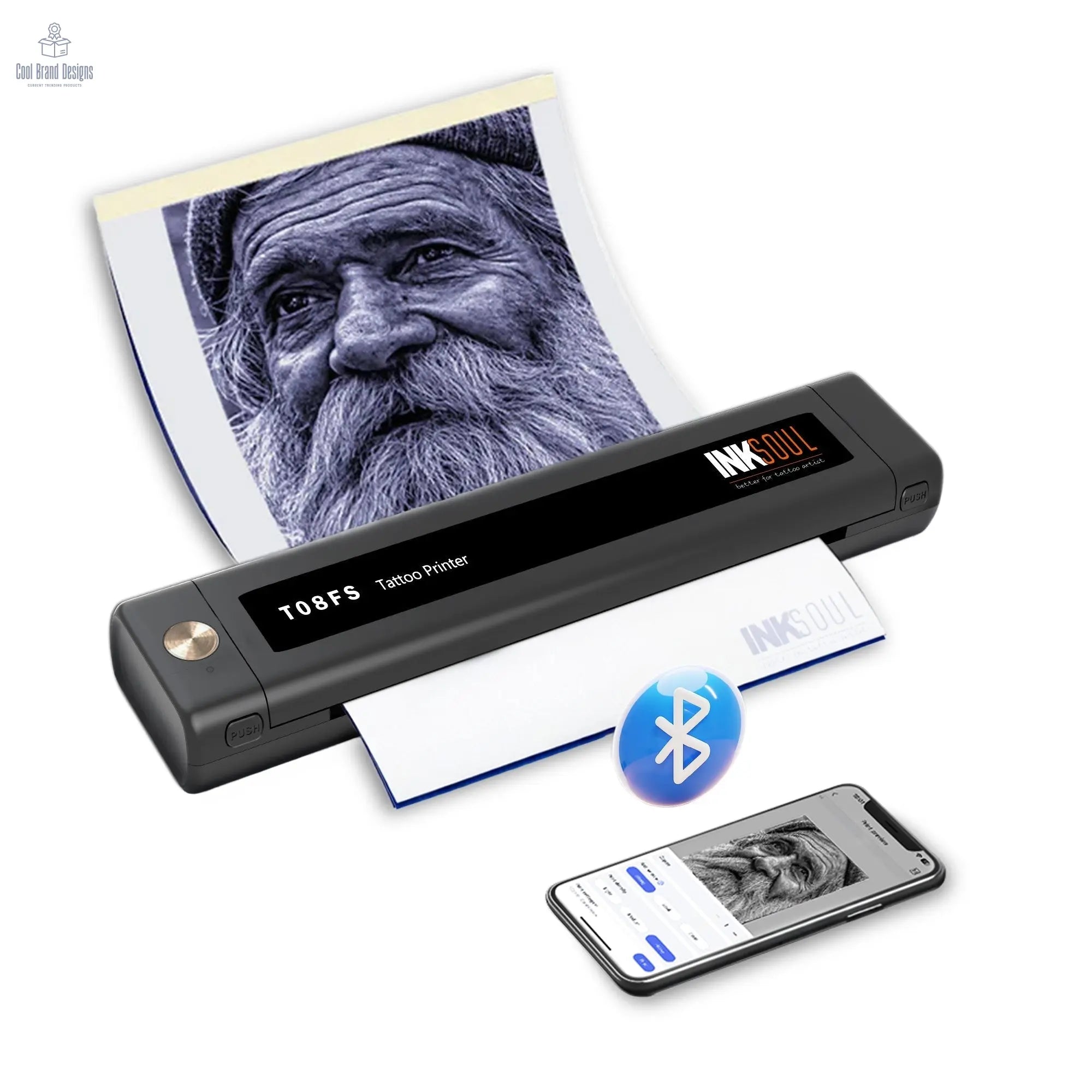 INKSOUL® T08FS Wireless Tattoo Transfer Stencil Printer - Can print shadows - Cool Brand Designs
