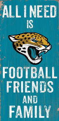 Jacksonville Jaguars Sign Wood 6x12 Football Friends and Family Design Color - Special Order Fan Creations