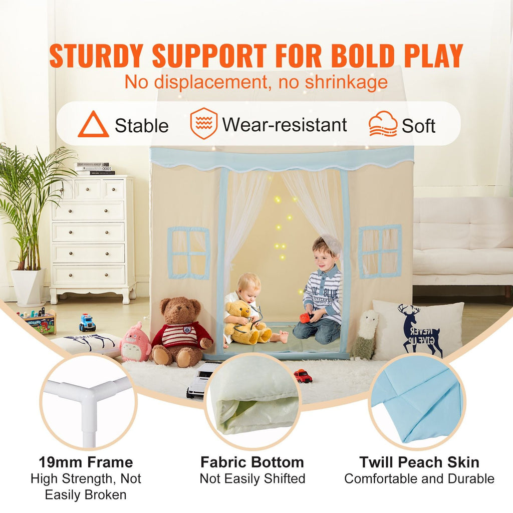 Kids Play Tent, Kids Tent for Kids 1-5 Years Old, Toddler Tent with Mat and Tent Lamp, Tent for Kids with Windows for Indoor and Outdoor, Play House Castle Tent for Boys and Girls, Beige - Cool Brand Designs