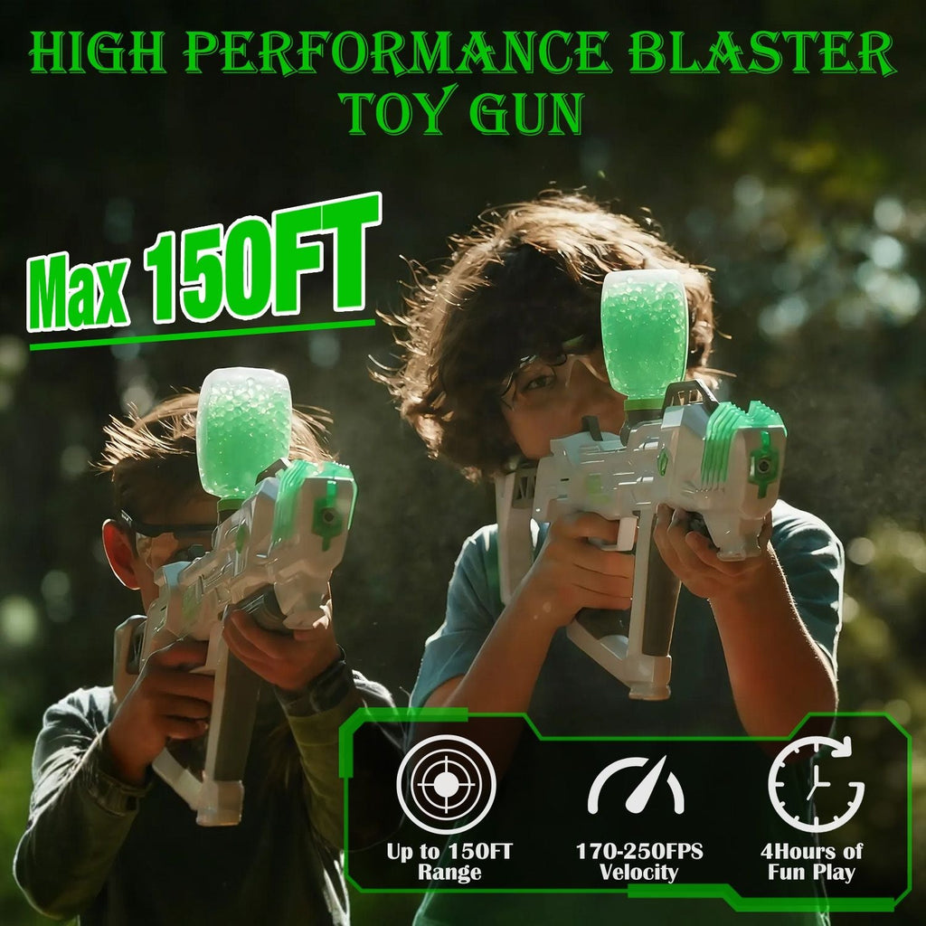 Kids Toy Gun with 10,000 Daytime and 5,000 Nighttime Gellets 170-250 FPS 150FT Range, Full-Auto, Triple Burst Modes for Ages 14+ - Cool Brand Designs