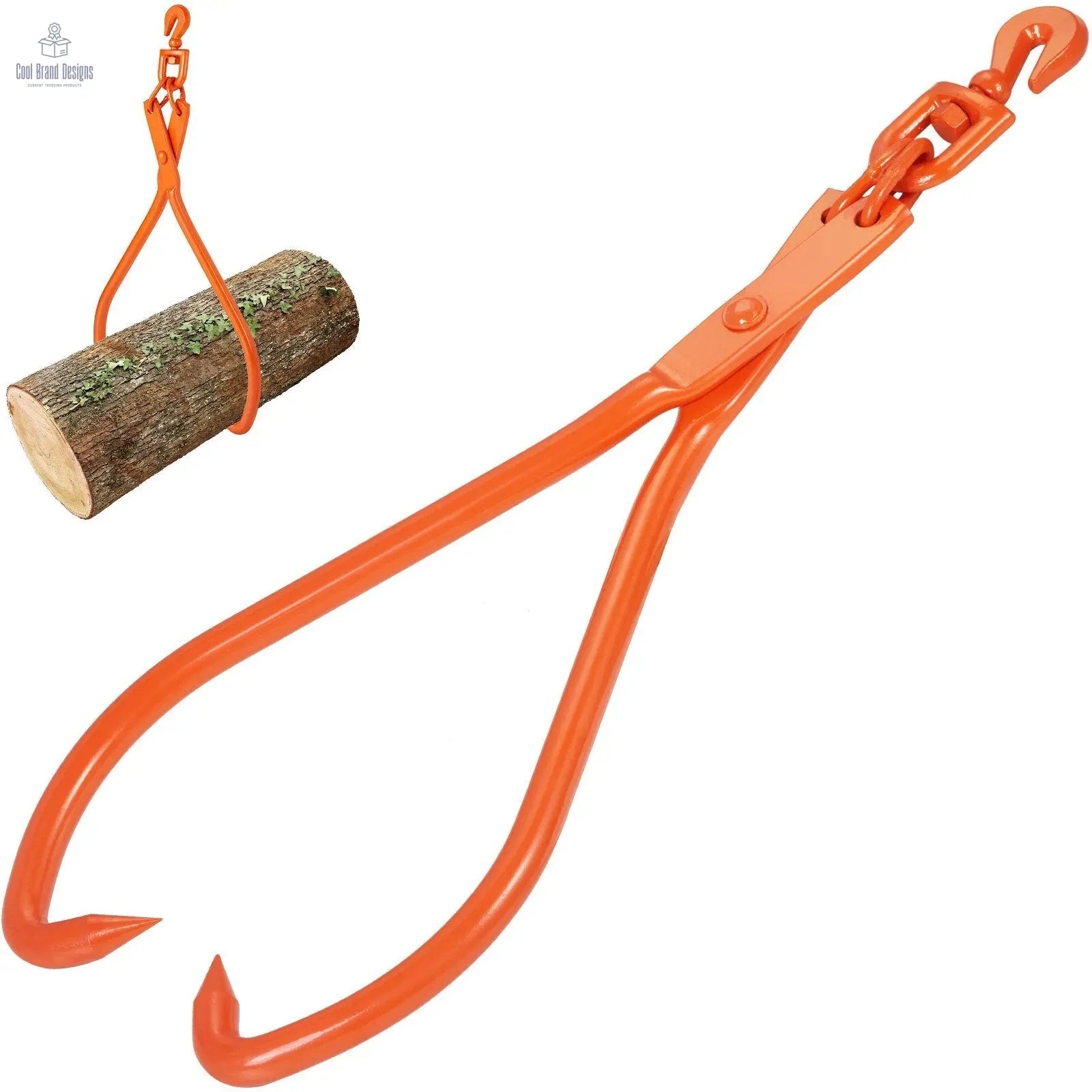 Log Skidding Tongs, 32 inch 2 Claw Log Lifting Tongs, Heavy Duty Rotating Steel Lumber Skidding Tongs, 1543 lbs/700 kg Loading Capacity, Log Lifting, Handling, Dragging & Carrying Tool VEVOR