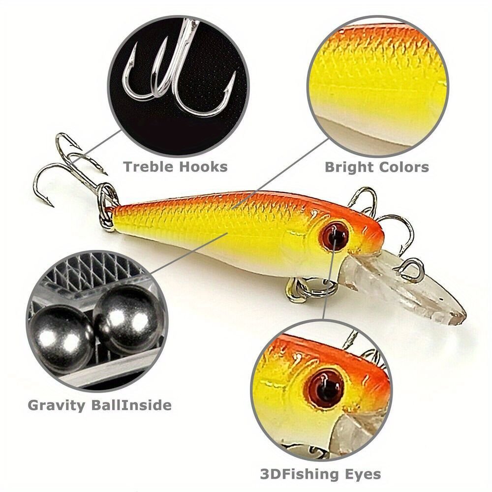 Lot 30 pcs Kinds of Fish Fishing Lures Crankbaits Hooks Minnow Baits Tackle - Cool Brand Designs