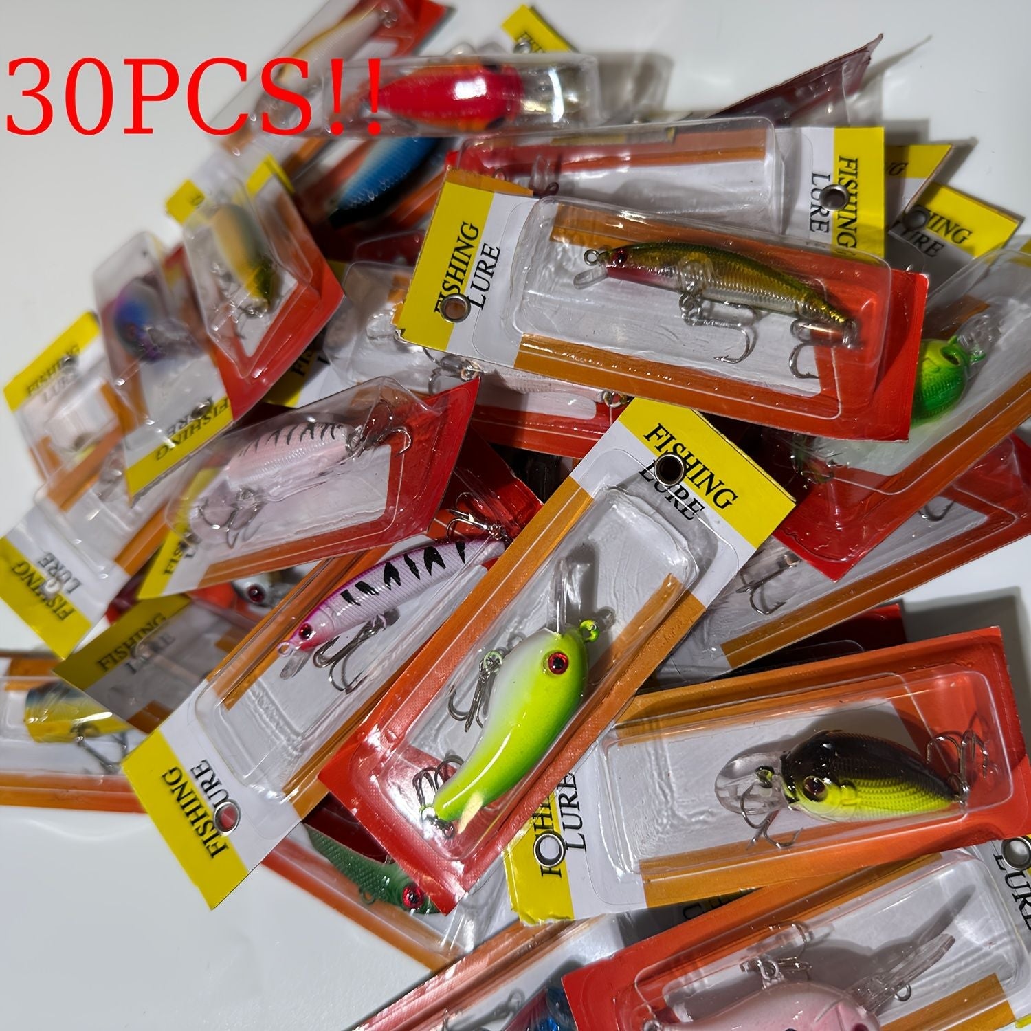Lot 30 pcs Kinds of Fish Fishing Lures Crankbaits Hooks Minnow Baits Tackle - Cool Brand Designs