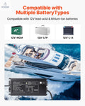 Marine Battery Charger, 1 - Bank, 10A 12V Onboard Boat Charger, IP68 Waterproof Smart On - Board Battery Charger, for Lithium - Ion (LiFePO4), NCM, Lead - Acid Batteries, Large Boat, Yacht, RV, Trailer - Cool Brand Designs