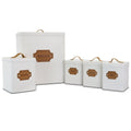MegaChef Kitchen Food Storage and Organization 5 Piece Canister Set in White - Cool Brand Designs
